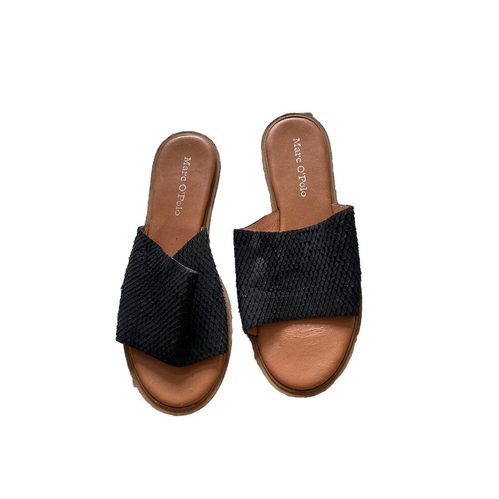 Marc O’Polo Shoes Sandals Slides Black Snake 10 Snakeskin O Polo